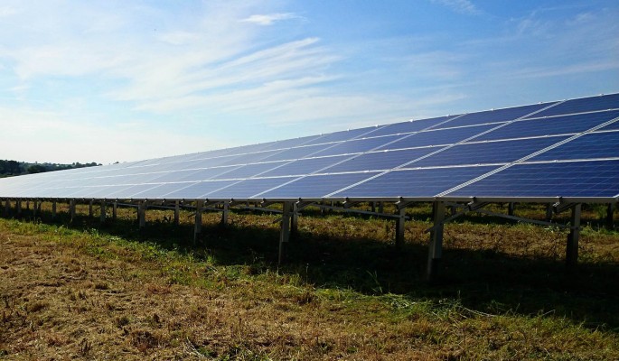 Solar panel set near Cambridge producing electricity at full capacity thanks to good cleaning