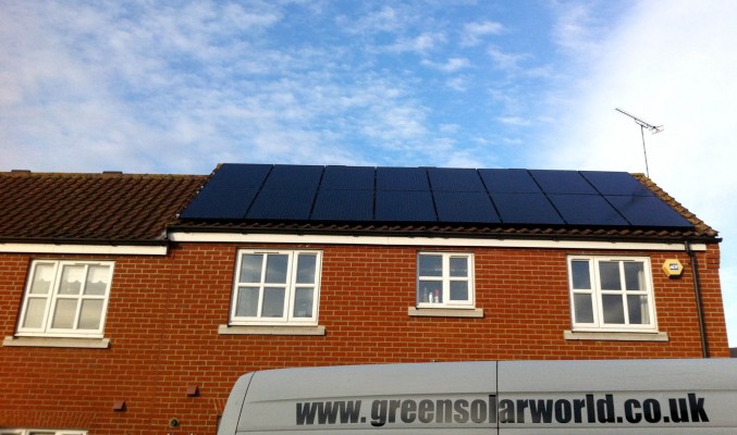 Just completed installation of solar panels over this terraced house in a village near Cambridge